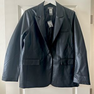 NWT faux leather blazer